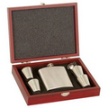 Stainless Steel Flask Gift Set w/Wood Box